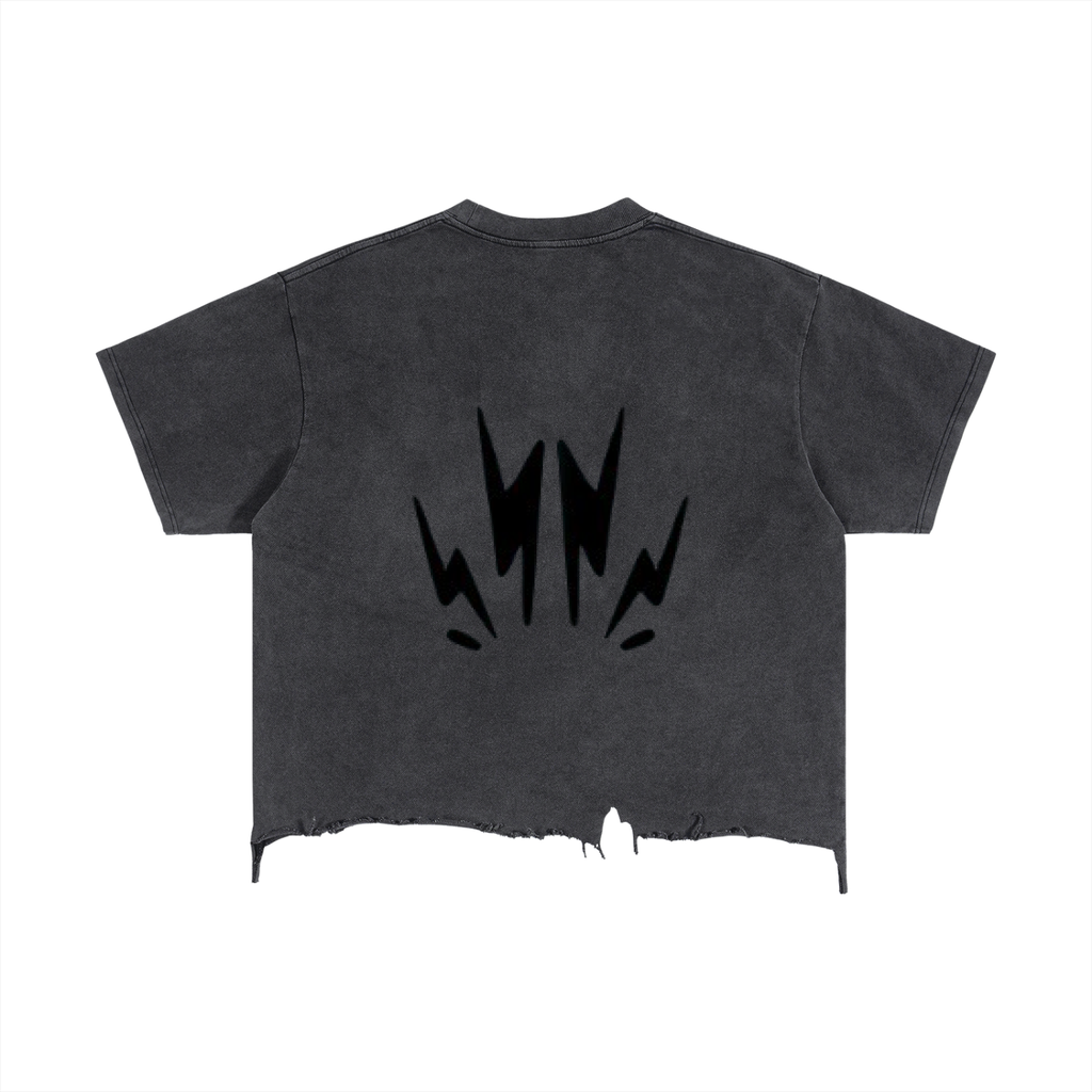 Vintage Wash Boxy Distressed Hem T-Shirt