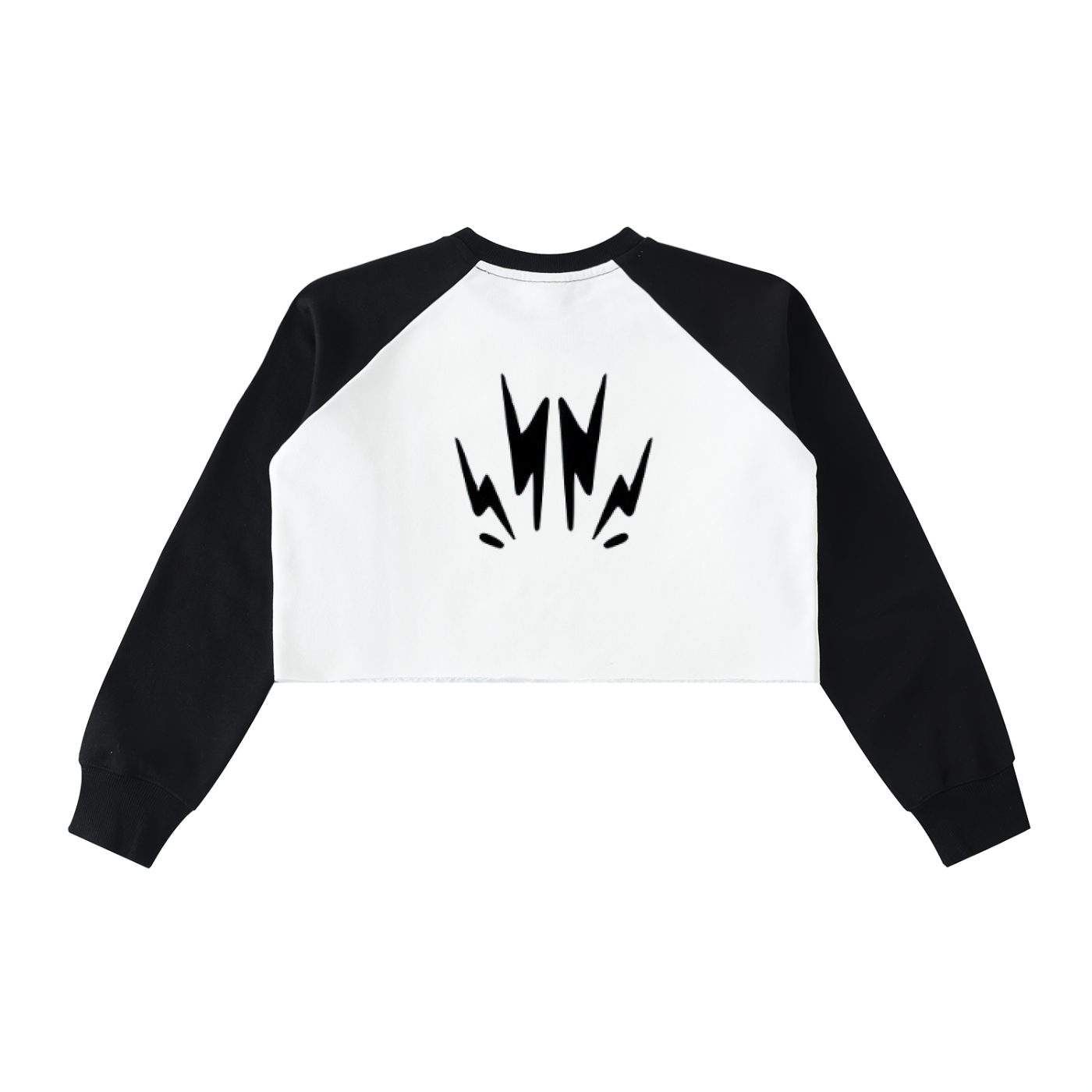 Raw-Hem Color-Block Raglan Crop Sweatshirt