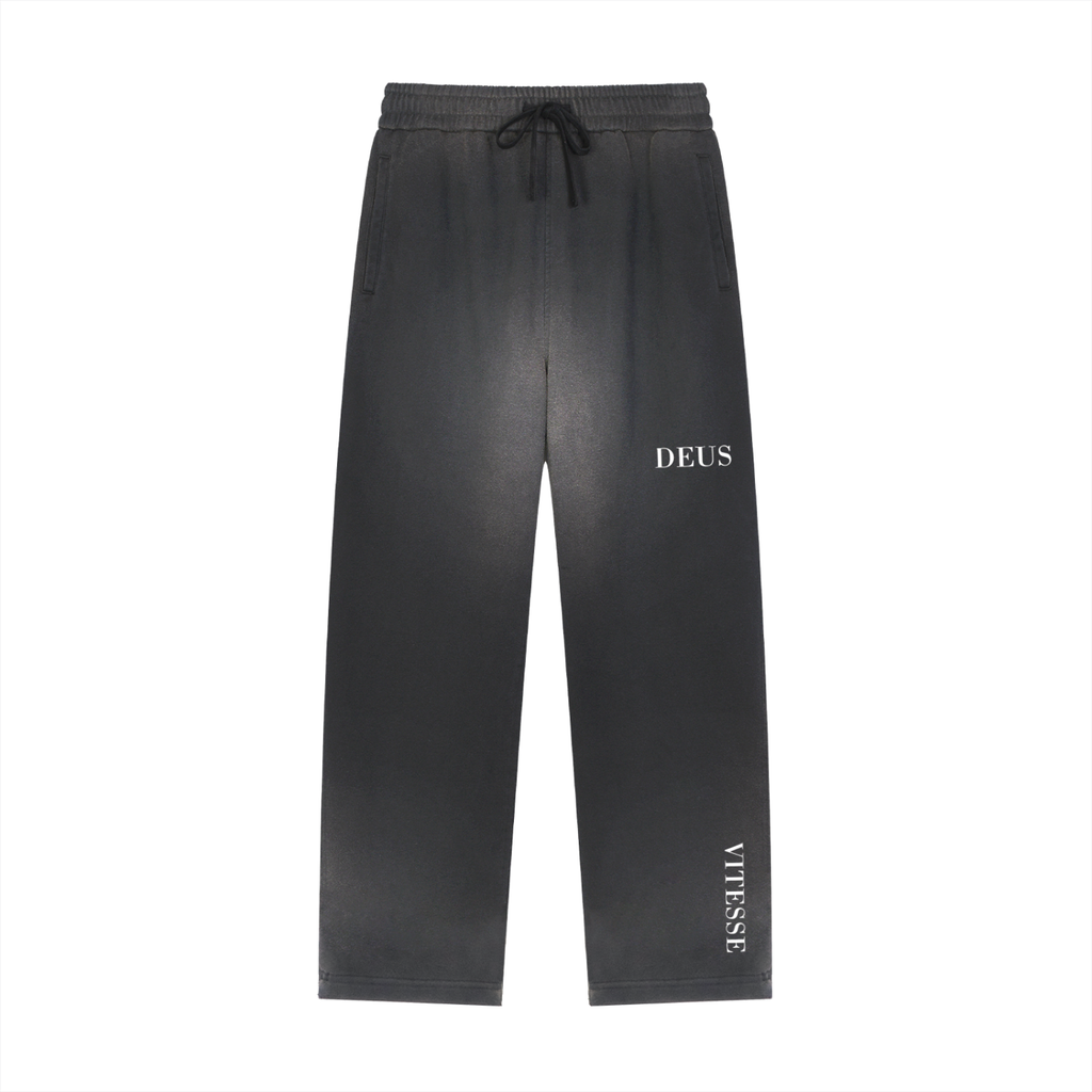 Sun Fade Raw Edge Straight-Leg Sweatpants