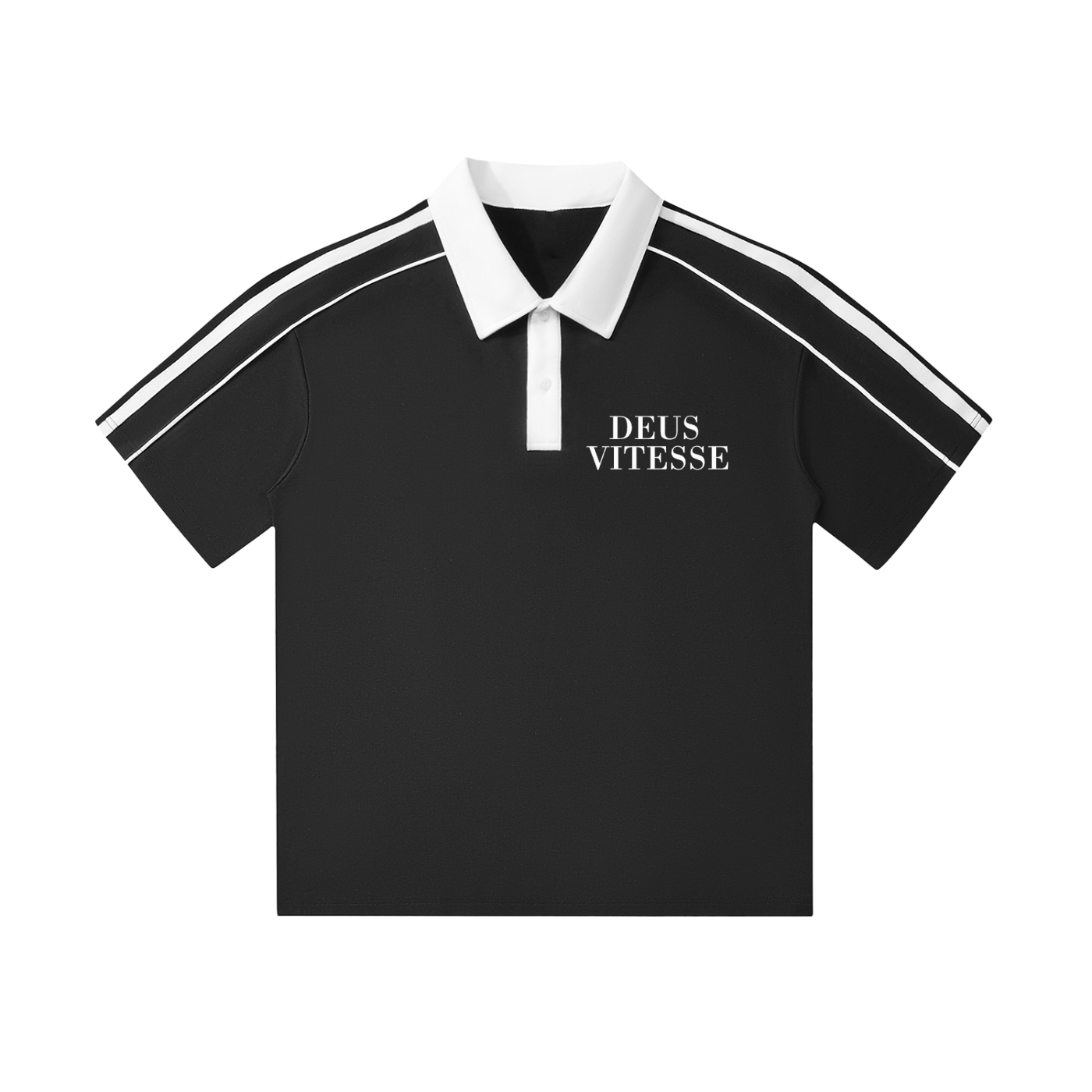 Contrast Collar Short-Sleeve Polo Shirt